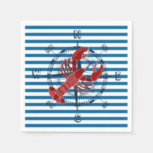 De Blauwe en Witte Horizontale Streep van de Servetten