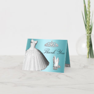 De blauwe Fonkeling schittert Kleding & danken de Bedankkaart