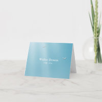 De blauwe Hemel Gevouwen Rouw dankt u Notecard