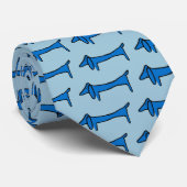 De blauwe hond stropdas (Opgerold)