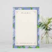 De blauwe Huwelijken van het Kant van de Hydrangea Briefpapier (Staand voorkant)
