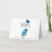 De blauwe kaart van de de vogel fijne kunst (Achterkant)