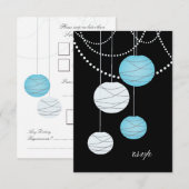 De Blauwe Kaarten van het Huwelijk van de RSVP Kaartje (Voorkant / Achterkant)