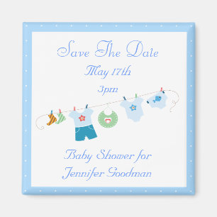 De blauwe Kast bewaart het Baby shower van de Datu Magneet