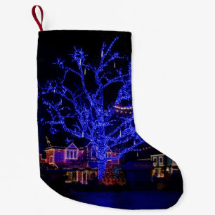 De blauwe kerststaart kleine kerstsok