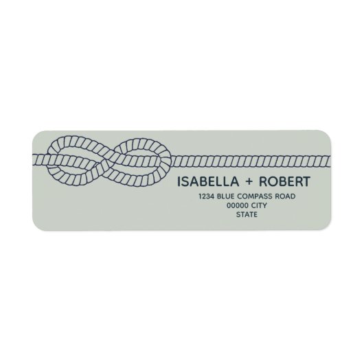 De blauwe knoop | Nautical Maritime Wedding Etiket (Voorkant)