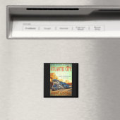 De blauwe komeet trein vierkante magneet (Insitu (Vaatwasser))