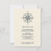 De blauwe kompas | Details van de bruiloft Kaart (Voorkant)