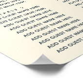 De blauwe kompas | Nautical Wedding Seating Chart Poster (Hoek)