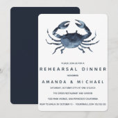 De blauwe krab bruiloft repetitie kaart (Voorkant / Achterkant)