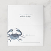 De blauwe krab | Nautical Wedding table place (Buitenkant ongevouwen)