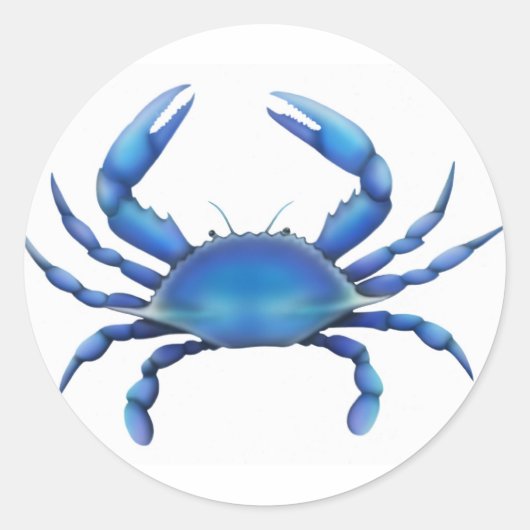 De blauwe krab ronde sticker (Voorkant)