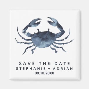 De blauwe krab Weddenschap Save the Date Favor Magneet