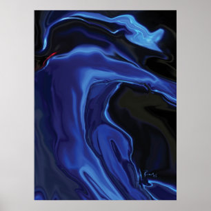 De blauwe kus poster