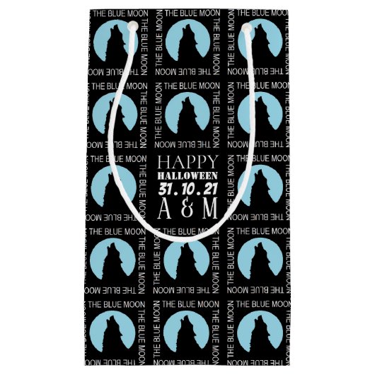 De blauwe maan, halloween Party Small Gift Bag Klein Cadeauzakje (Voorkant)