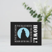 De blauwe maan, uitnodiging van de Halloween-parti Briefkaart (Staand voorkant)