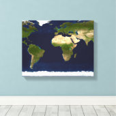 De blauwe marmer canvas afdruk (Insitu (Houten vloer))