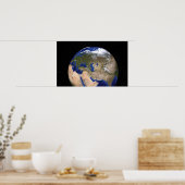 De blauwe marmer van de volgende generatie Aarde Poster (Keuken)