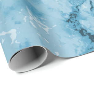 De blauwe Marmeren Textuur ziet eruit Cadeaupapier
