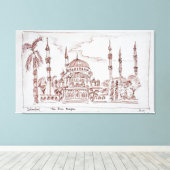 De blauwe moskee | Istanbul, Turkije Canvas Afdruk (Insitu (Houten vloer))