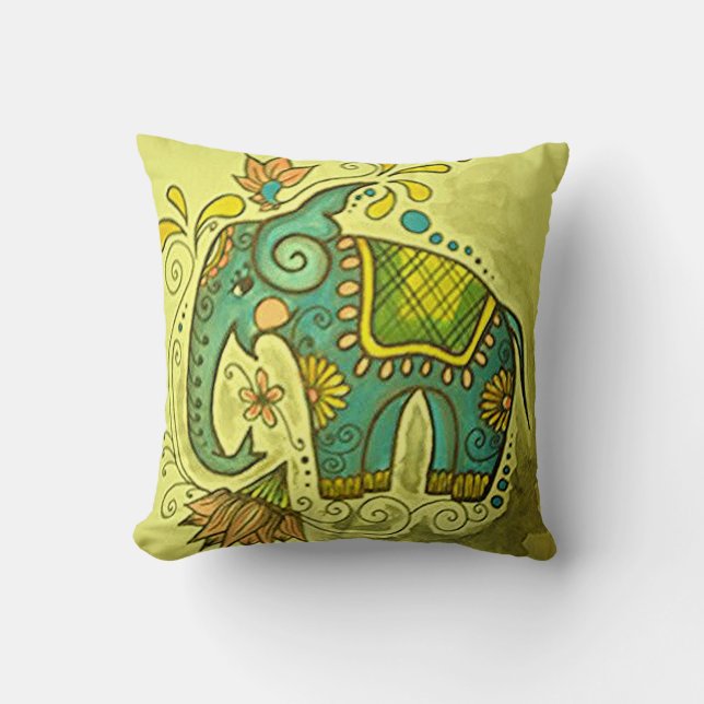 De blauwe olifant kussen (Voorkant)