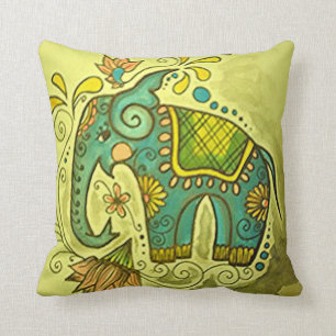 De blauwe olifant kussen