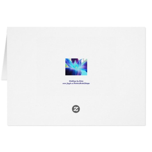 De blauwe orchidee bruiloft-kaart (Achterkant Horizontaal)