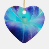 De blauwe orchidee bruiloft keramisch ornament (Achterkant)