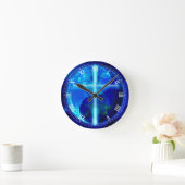 De blauwe planet ronde klok (Huis)