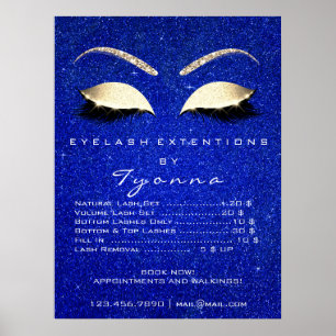 De blauwe Prijslijst van de Zwepen van de Poster