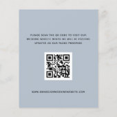 De Blauwe QR-codetekst van het budget slaat de dat (Achterkant)