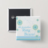 De blauwe Ring Bearer Custom Button (Voorkant /achterkant)