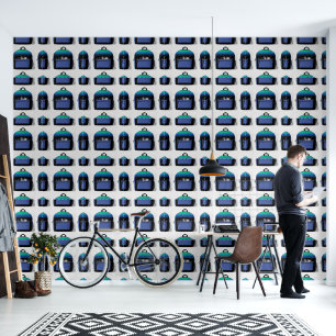 De Blauwe Rugzak Kinder Behang