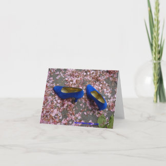 DE BLAUWE SCHOENEN NOTECARD KAART