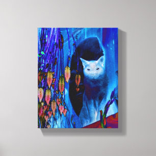 De Blauwe Siamese Kat van de fantasie Canvas Afdruk