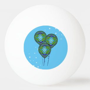 De blauwe Sjabloon van Ballons Pingpongballen