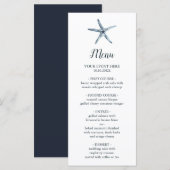 De blauwe Starfish | Nautical Wedding Menu (Voorkant / Achterkant)