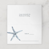 De blauwe Starfish | Nautical Wedding table place (Buitenkant ongevouwen)