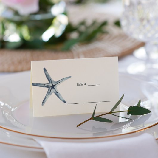 De blauwe Starfish | Nautical Wedding table place