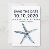 De blauwe Starfish | Weddenschap Save the Date (Voorkant)