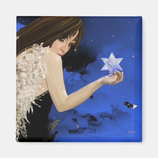 De blauwe ster magneet (Voorkant)