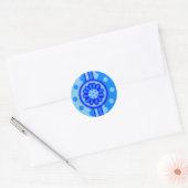 De blauwe Stickers van Flower power (ronde) (Envelop)