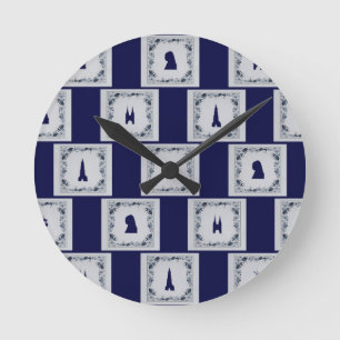 De blauwe tegels van Delft van de collage Ronde Klok