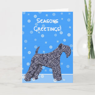De Blauwe Terrier Kerstkaart van Kerry Feestdagen Kaart