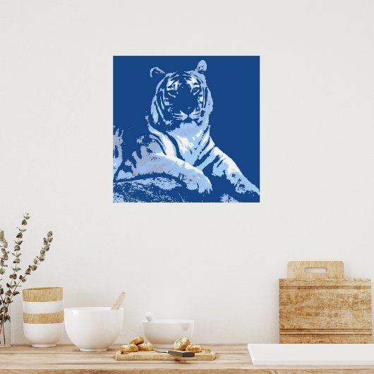 De blauwe tijger poster (Keuken)