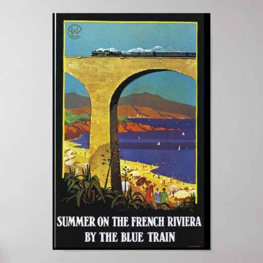 De blauwe trein op het Franse Poster van Riviera (Voorkant)