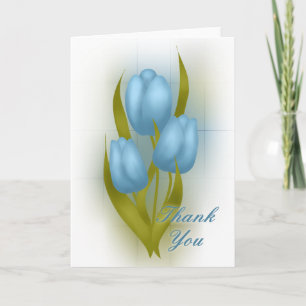 De blauwe Tulpen danken u kaarden Bedankkaart