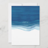 De blauwe Uitnodiging van de Verjaardag van de (Achterkant)