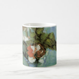 De blauwe vaas (Bloemen en fruit) door Paul Cezann Koffiemok