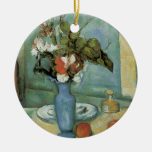 De blauwe vaas (bloemen en vruchten) van Paul Ceza Keramisch Ornament
